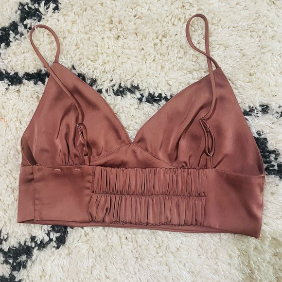 Satin Mauve Brami, Size Small, Cropped Brami Top - Picture 3 of 3